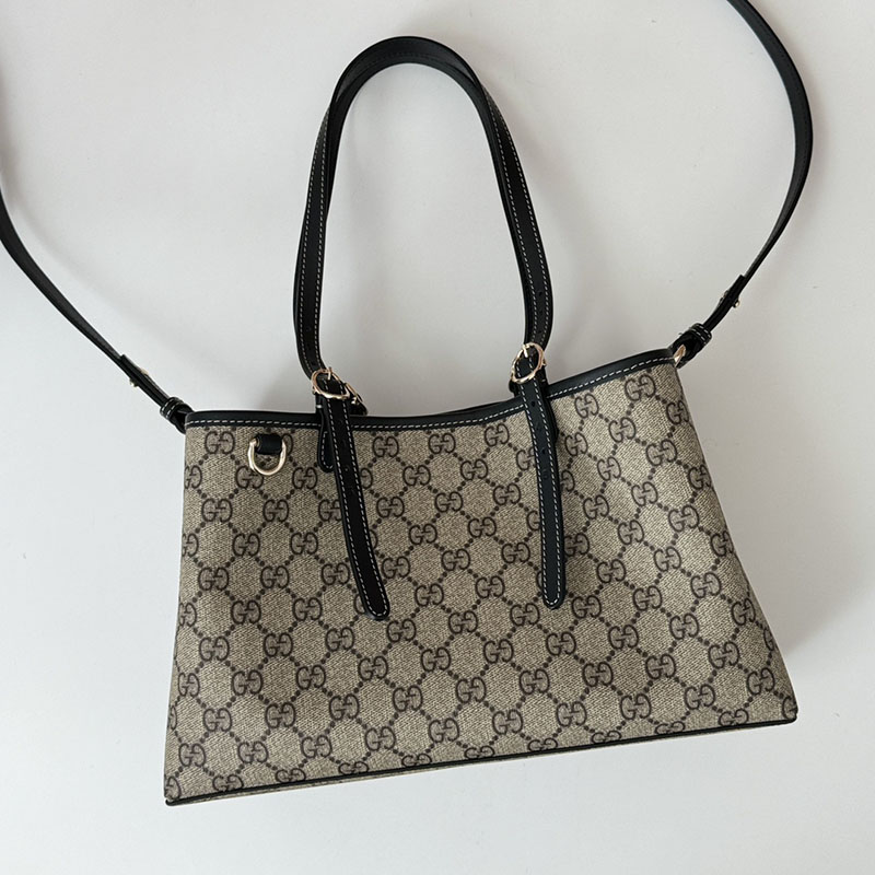 グッチ バッグ 未使用品 GUCCI GGエンブレム スモール トートバッグ 815214 FAD6L 9741 ベージュ/ブラック 芸能人 トートバッグ レディース - 画像 (6)