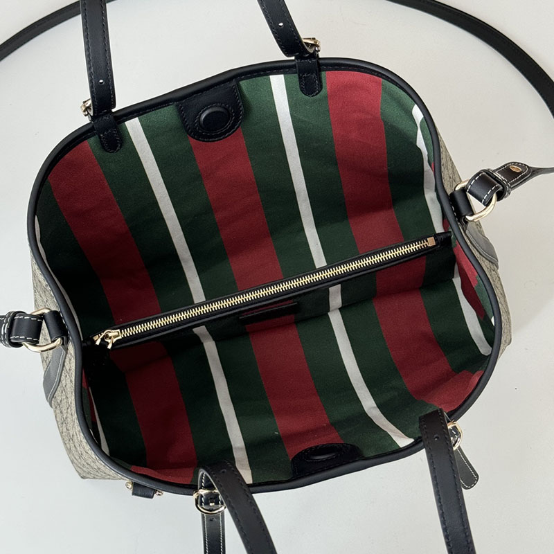 グッチ バッグ 未使用品 GUCCI GGエンブレム スモール トートバッグ 815214 FAD6L 9741 ベージュ/ブラック 芸能人 トートバッグ レディース - 画像 (3)