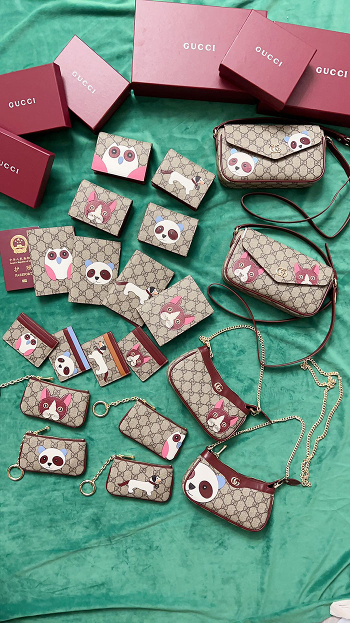 グッチ パンダ ディテール GG ミニバッグ 818763 FAEEO 8575 ベージュ&マルチカラー ゴールド金具 手提げバッグ 小さめおしゃれ - 画像 (2)