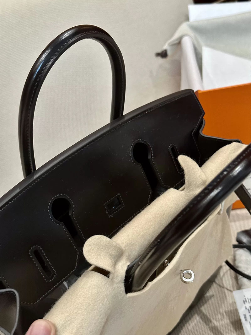 エルメス アウトレット 店舗 HERMES バーキン30 黒 ブラック ボックスカーフ シルバー金具 2520864 エルメス バーキン30 定価 - 画像 (10)
