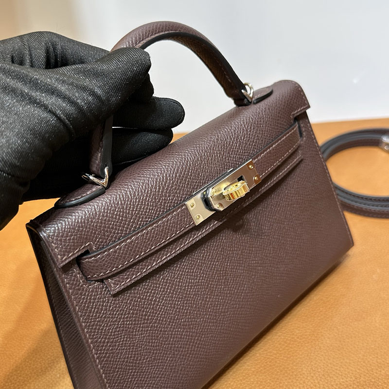 エルメス ミニバッグ HERMES ケリーミニ2 外縫い ルージュセリエ ヴォーエプソン シルバー金具 2521255 エルメスミニケリーバッグ - 画像 (16)