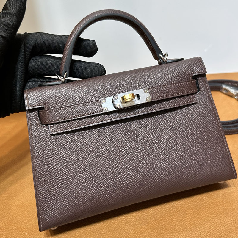 エルメス ミニバッグ HERMES ケリーミニ2 外縫い ルージュセリエ ヴォーエプソン シルバー金具 2521255 エルメスミニケリーバッグ - 画像 (15)