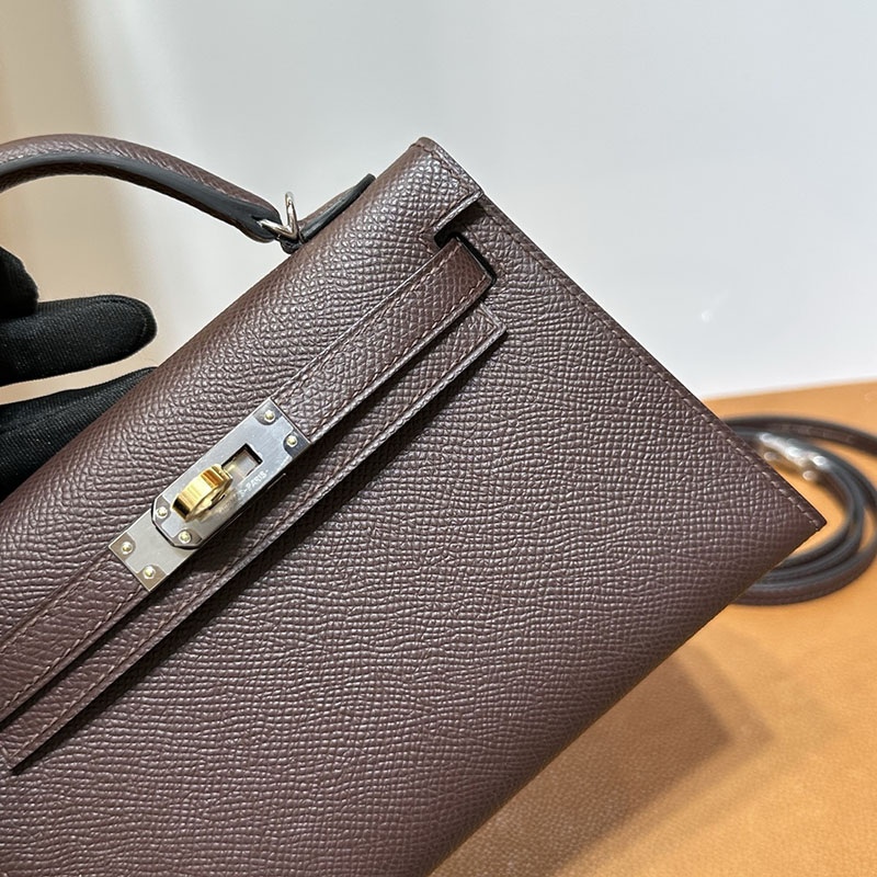 エルメス ミニバッグ HERMES ケリーミニ2 外縫い ルージュセリエ ヴォーエプソン シルバー金具 2521255 エルメスミニケリーバッグ - 画像 (14)