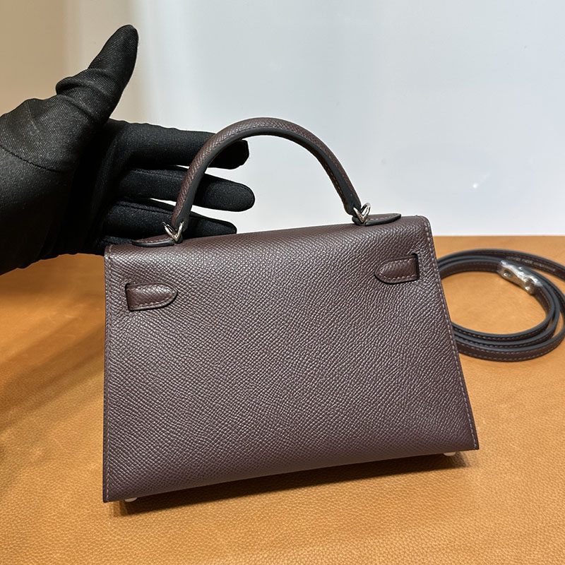 エルメス ミニバッグ HERMES ケリーミニ2 外縫い ルージュセリエ ヴォーエプソン シルバー金具 2521255 エルメスミニケリーバッグ - 画像 (12)
