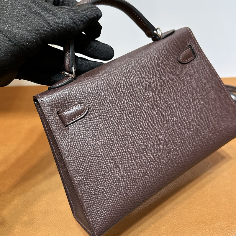 エルメス ミニバッグ HERMES ケリーミニ2 外縫い ルージュセリエ ヴォーエプソン シルバー金具 2521255 エルメスミニケリーバッグ - 画像 (11)