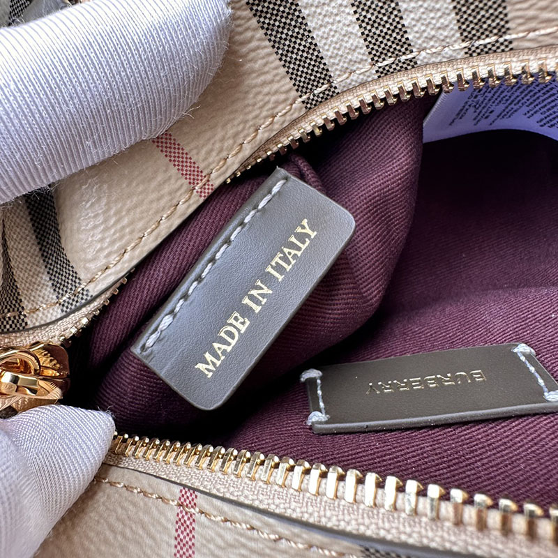 Burberry バーバリー ミニ チェック ボウリングバッグ 81097971 サンド 超N品 バーバリー ボストンバッグ レディース - 画像 (2)