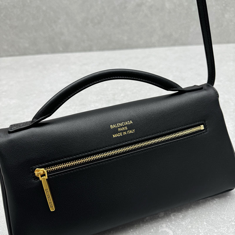 バレンシアガ アウトレット BALENCIAGA Bel Air クラッチ ストラップ付き スモール 8349432ABAV1000 ブラック カーフスキン バレンシアガ バッグ アウトレット - 画像 (6)