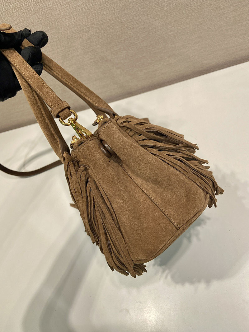 プラダ アウトレット PRADA ガレリア フリンジ付 ミディアム スエード バッグ 1BA457_2C4S_F0324_V_YOF ダークブラウン H品 プラダ バッグ 人気 - 画像 (6)