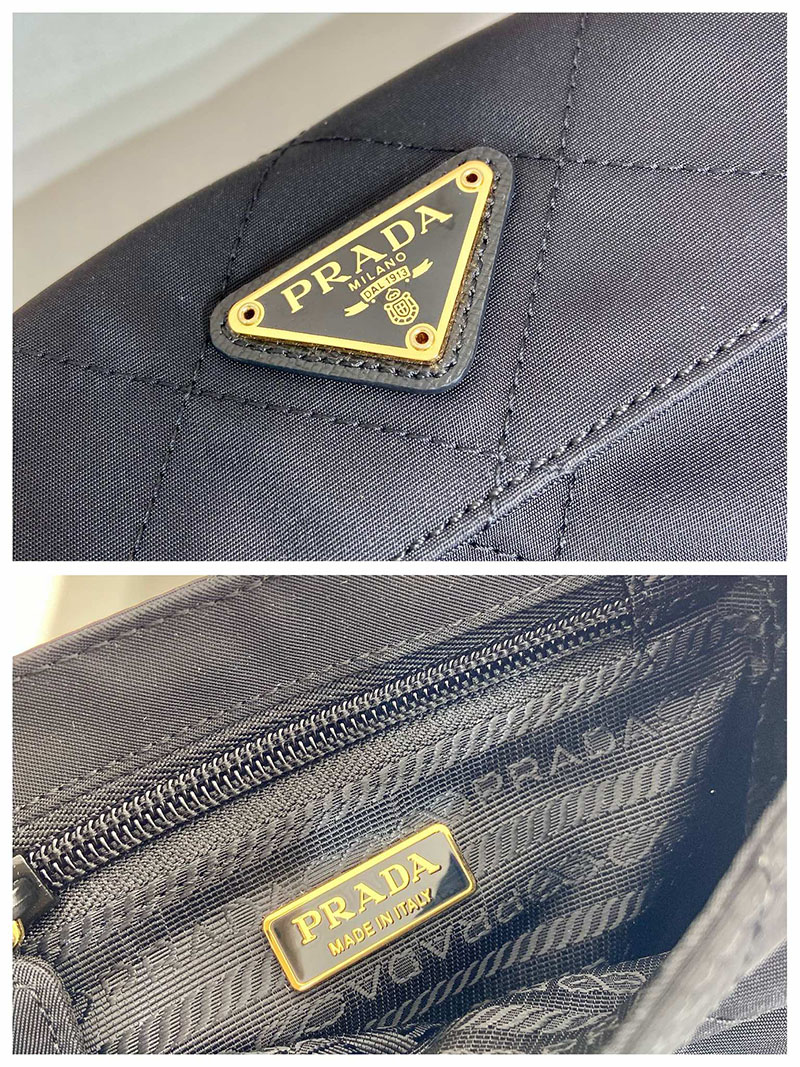 プラダ アウトレット PRADA 三角ロゴ プレート ナイロン テスート キルティング ウエスト ポーチ ショルダー バッグ 1BD643 ブラック H品 プラダ ナイロンバッグ アウトレット - 画像 (2)
