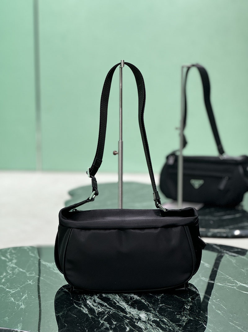 プラダ アウトレット PRADA Re-Nylon xサフィアーノレザー ショルダーバッグ 2VH994_2DMG_F0002_V_OOO ブラック H品 プラダ ナイロンバッグ メンズ - 画像 (7)