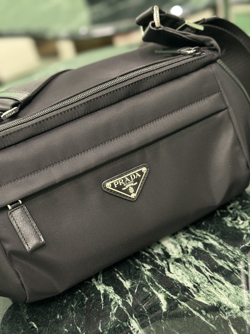 プラダ アウトレット PRADA Re-Nylon xサフィアーノレザー ショルダーバッグ 2VH994_2DMG_F0002_V_OOO ブラック H品 プラダ ナイロンバッグ メンズ - 画像 (6)