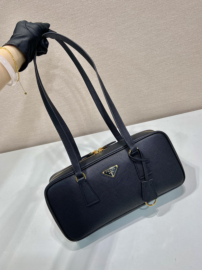 プラダ アウトレット PRADA ヴィッテロダイノソフトレザー ミディアム トップハンドルバッグ 1BB126_2DKV_F0632_V_ONO ブラック H品 プラダ ハンドバッグ アウトレット - 画像 (8)