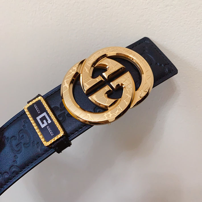 グッチ ベルト Gucci メンズ 両面 牛革 ベルト ステンレス 自動バックル 38mm 2522592 ブラック N品 グッチ ベルト アウトレット価格 - 画像 (3)