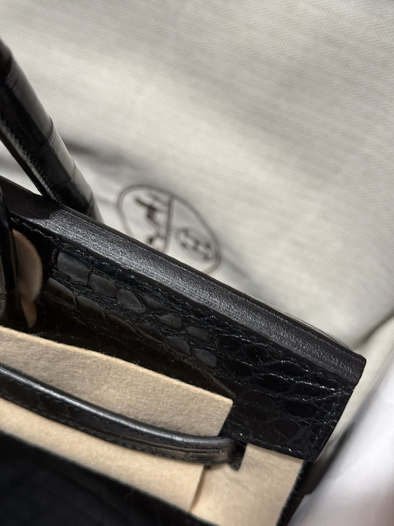 エルメスコピー HERMES バーキン25 黒 ブラック クロコダイル アリゲーターマット ゴールド金具 2524004 バーキン25 黒 新品 - 画像 (18)