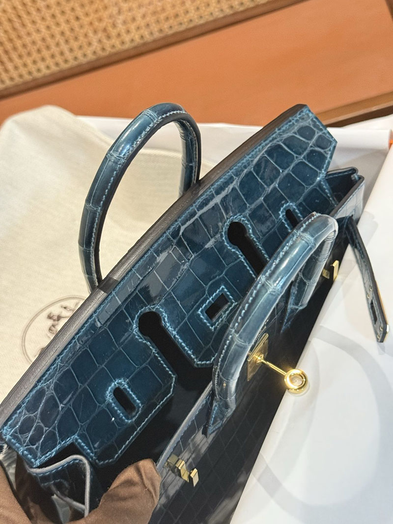 エルメスコピー HERMES バーキン25 ヴェール クロコダイル ニロティカスマット ゴールド金具 2524037 バーキン クロコ 新品 - 画像 (10)