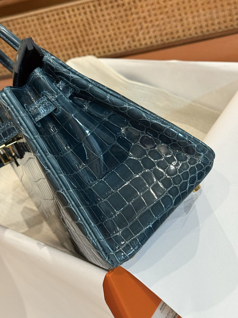 エルメスコピー HERMES バーキン25 ヴェール クロコダイル ニロティカスマット ゴールド金具 2524037 バーキン クロコ 新品 - 画像 (8)