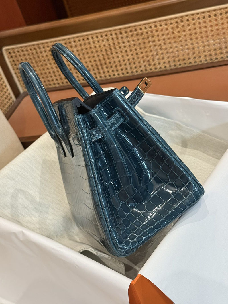 エルメスコピー HERMES バーキン25 ヴェール クロコダイル ニロティカスマット ゴールド金具 2524037 バーキン クロコ 新品 - 画像 (6)