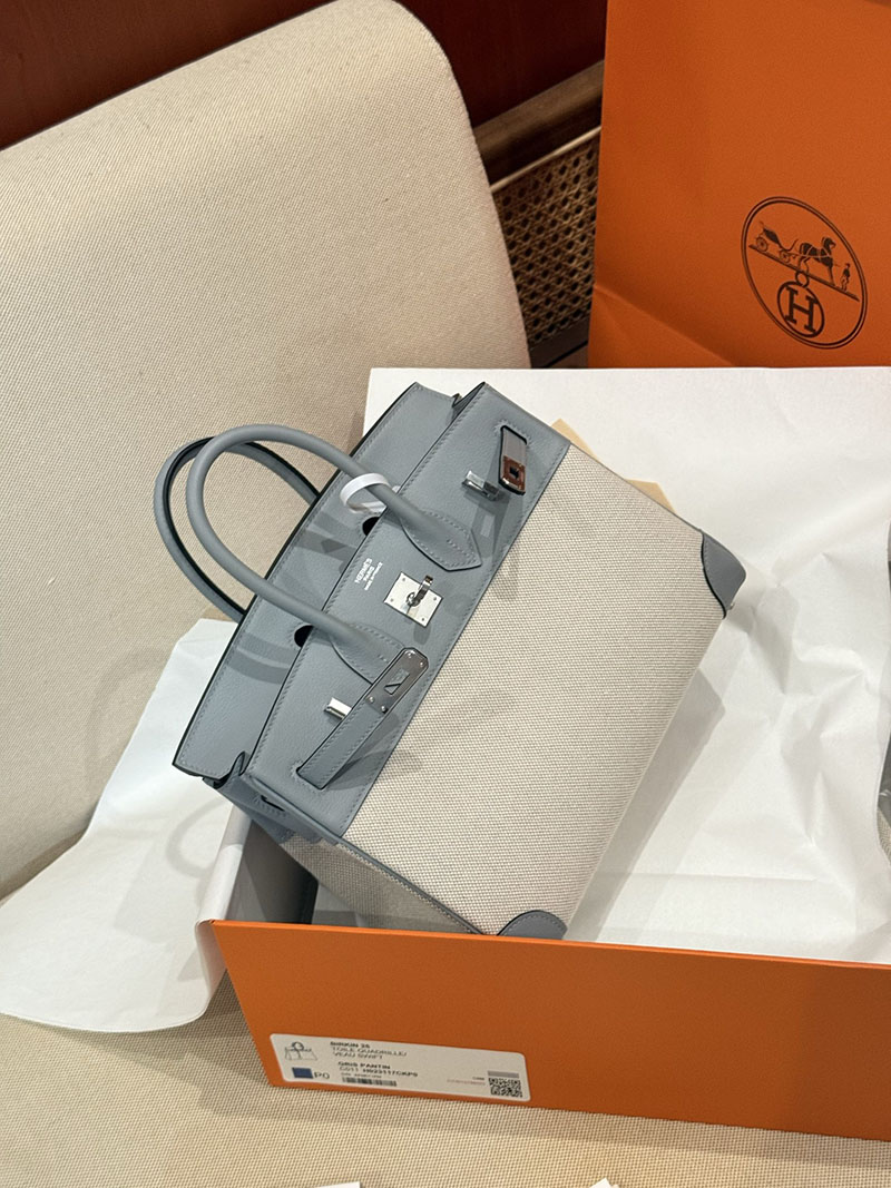 エルメスコピー バーキン25 定価 HERMES バーキン25 カーゴ グリパンタン スイフト/トワルアッシュ シルバー金具 2524091 - 画像 (11)