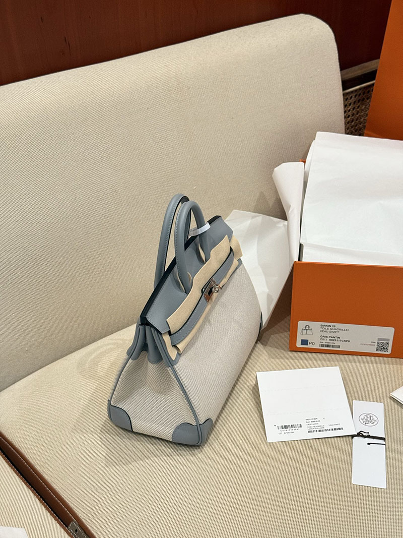 エルメスコピー バーキン25 定価 HERMES バーキン25 カーゴ グリパンタン スイフト/トワルアッシュ シルバー金具 2524091 - 画像 (21)