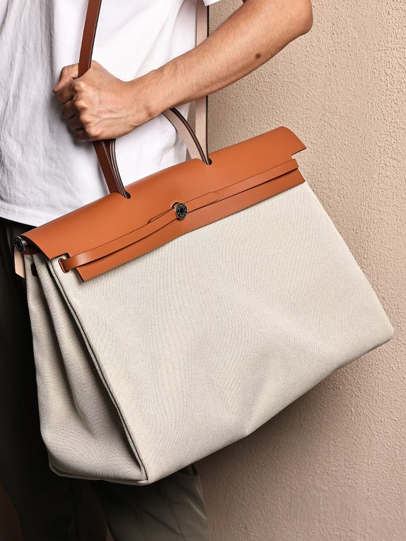 エルメスコピー メンズバッグ HERMES エールバッグジップGM ゴールド ヴァッシュハンター/トワルアッシュ シルバー金具 2524110 - 画像 (6)