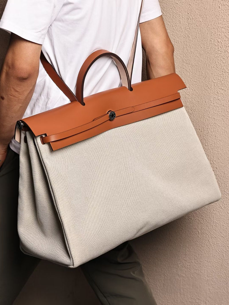 エルメスコピー メンズバッグ HERMES エールバッグジップGM ゴールド ヴァッシュハンター/トワルアッシュ シルバー金具 2524110 - 画像 (5)