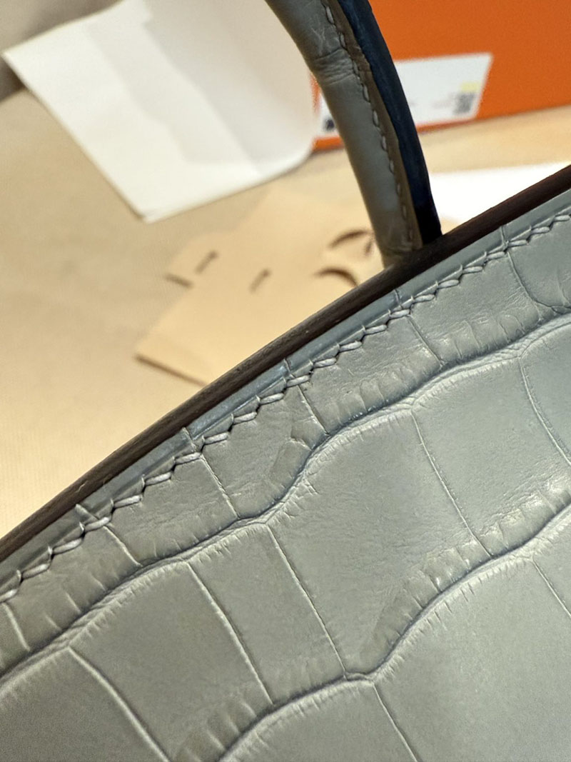 エルメスコピー バーキン25 定価 HERMES バーキン25 タッチ グリメイヤー トゴ/クロコダイル アリゲーターマット シルバー金具 2524127 - 画像 (23)