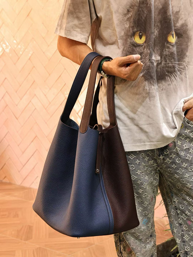 エルメス ピコタン TGM メンズ HERMES ピコタンロック 31 TGM エベンヌ/ディープブルー トリヨンクレマンス シルバー金具 2524143 - 画像 (7)