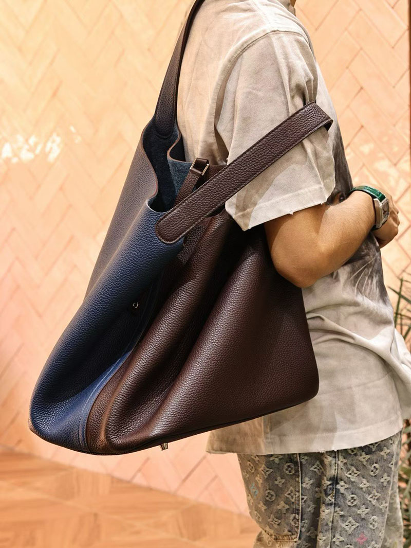 エルメス ピコタン TGM メンズ HERMES ピコタンロック 31 TGM エベンヌ/ディープブルー トリヨンクレマンス シルバー金具 2524143 - 画像 (6)