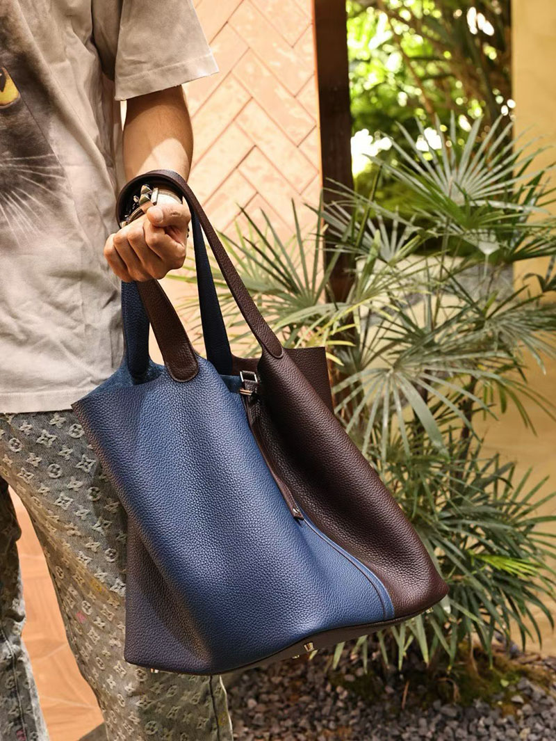 エルメス ピコタン TGM メンズ HERMES ピコタンロック 31 TGM エベンヌ/ディープブルー トリヨンクレマンス シルバー金具 2524143 - 画像 (3)