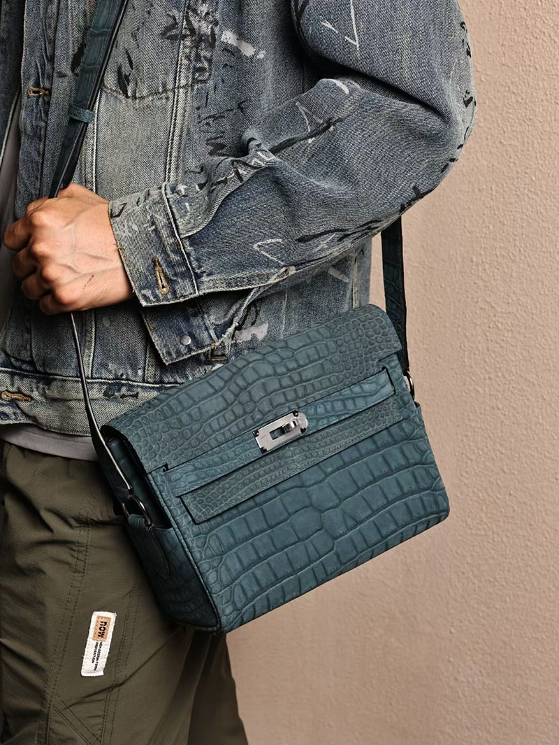 メンズ HERMES ケリーメッセンジャー
