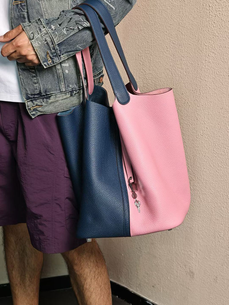 エルメス ピコタン TGM メンズ HERMES ピコタンロック 31 TGM ブルーサフィール/ローズサクラ トリヨンクレマンス シルバー金具 2524193 - 画像 (8)