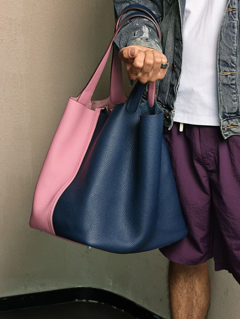 エルメス ピコタン TGM メンズ HERMES ピコタンロック 31 TGM ブルーサフィール/ローズサクラ トリヨンクレマンス シルバー金具 2524193 - 画像 (7)