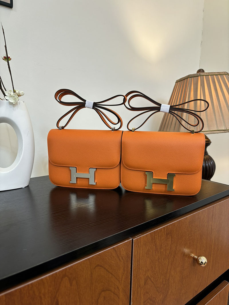 エルメス コンスタンス 超N品 HERMES コンスタンス3 ミニ オレンジ ヴォーエプソン ゴールド\シルバー金具 2524274 - 画像 (5)
