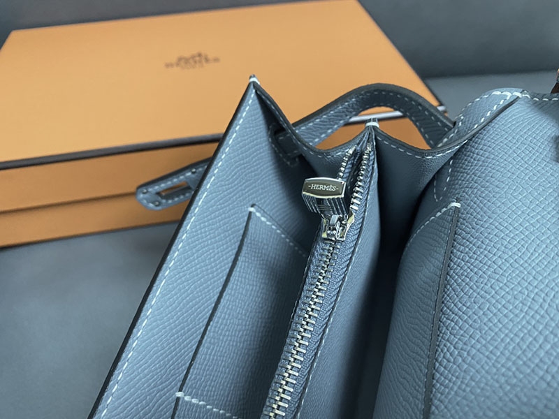 エルメス ケリー トゥー ゴー 定価 HERMES ケリーウォレット ロング トゥーゴー ブルージーン ヴォーエプソン シルバー金具 2524330 - 画像 (6)
