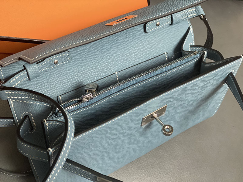 エルメス ケリー トゥー ゴー 定価 HERMES ケリーウォレット ロング トゥーゴー ブルージーン ヴォーエプソン シルバー金具 2524330 - 画像 (3)