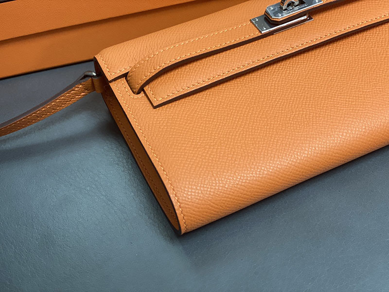 エルメス ケリー トゥー ゴー 定価 HERMES ケリーウォレット ロング トゥーゴー オレンジ ヴォーエプソン シルバー金具 2524332 - 画像 (8)