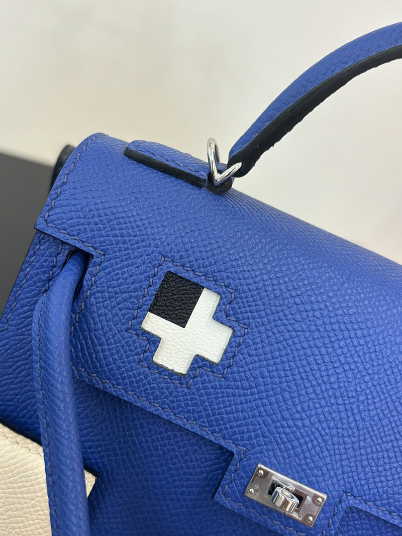 エルメス ケリードール 定価 HERMES ケリードールピクト ブルーロイヤル/ナタ/ゴールド/ブルーインディゴ エプソン シルバー金具 2524389 - 画像 (3)