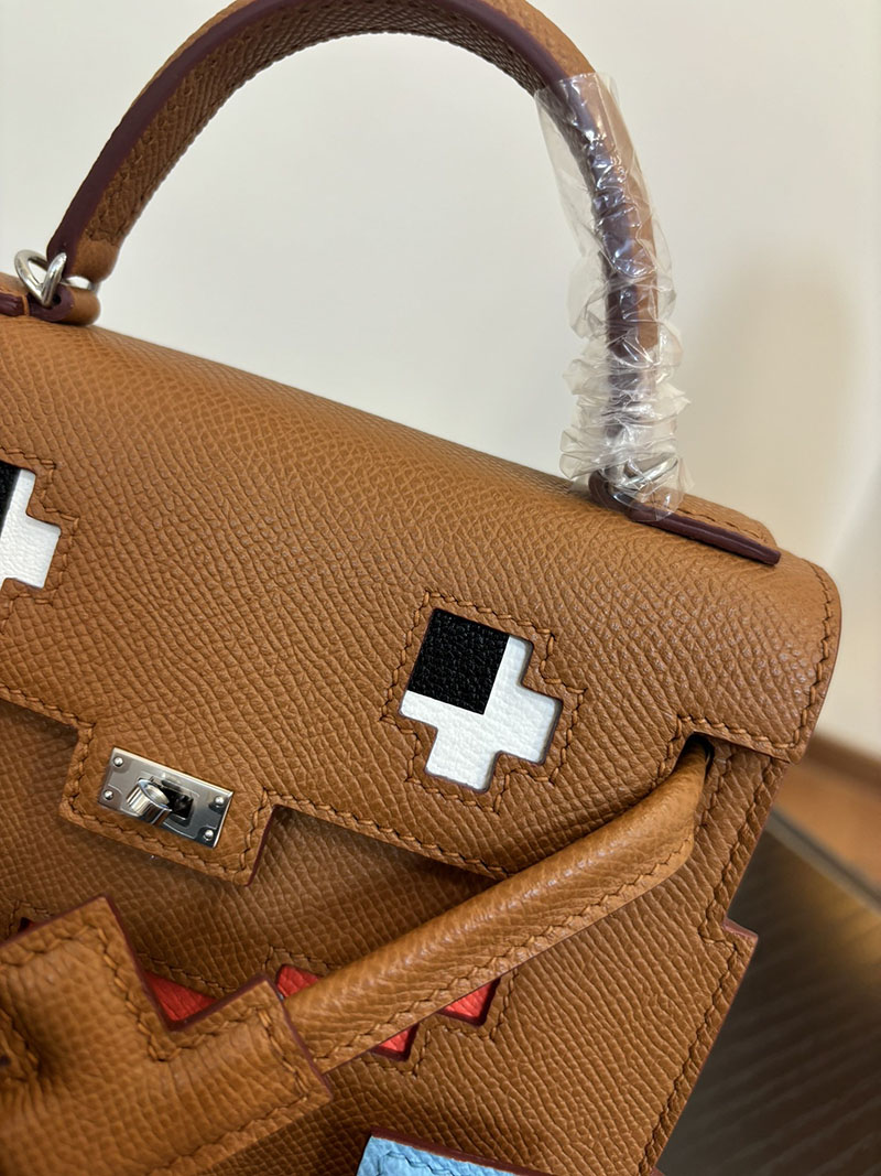 エルメス ケリードール 定価 HERMES ケリードールピクト ゴールド/ブラック/ホワイト/ブルーノール/クレ エプソン シルバー金具 2524393 - 画像 (8)