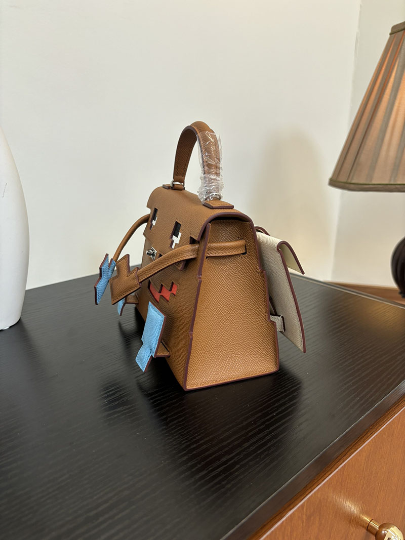 エルメス ケリードール 定価 HERMES ケリードールピクト ゴールド/ブラック/ホワイト/ブルーノール/クレ エプソン シルバー金具 2524393 - 画像 (7)