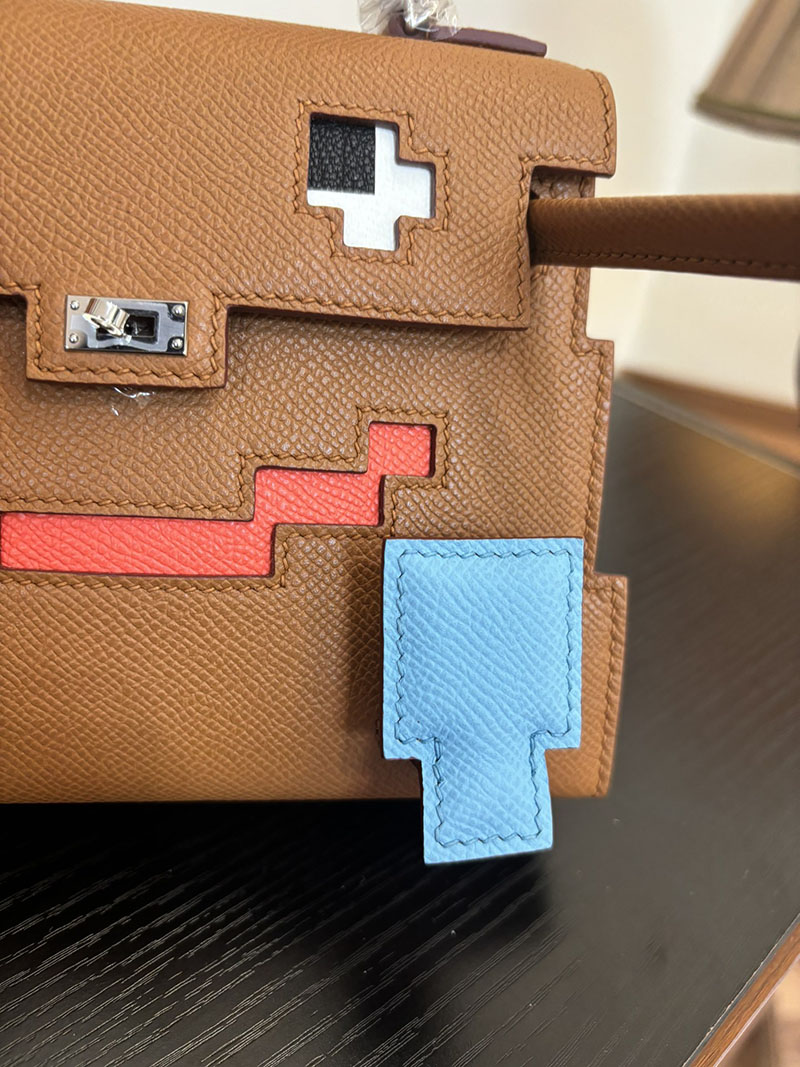 エルメス ケリードール 定価 HERMES ケリードールピクト ゴールド/ブラック/ホワイト/ブルーノール/クレ エプソン シルバー金具 2524393 - 画像 (4)
