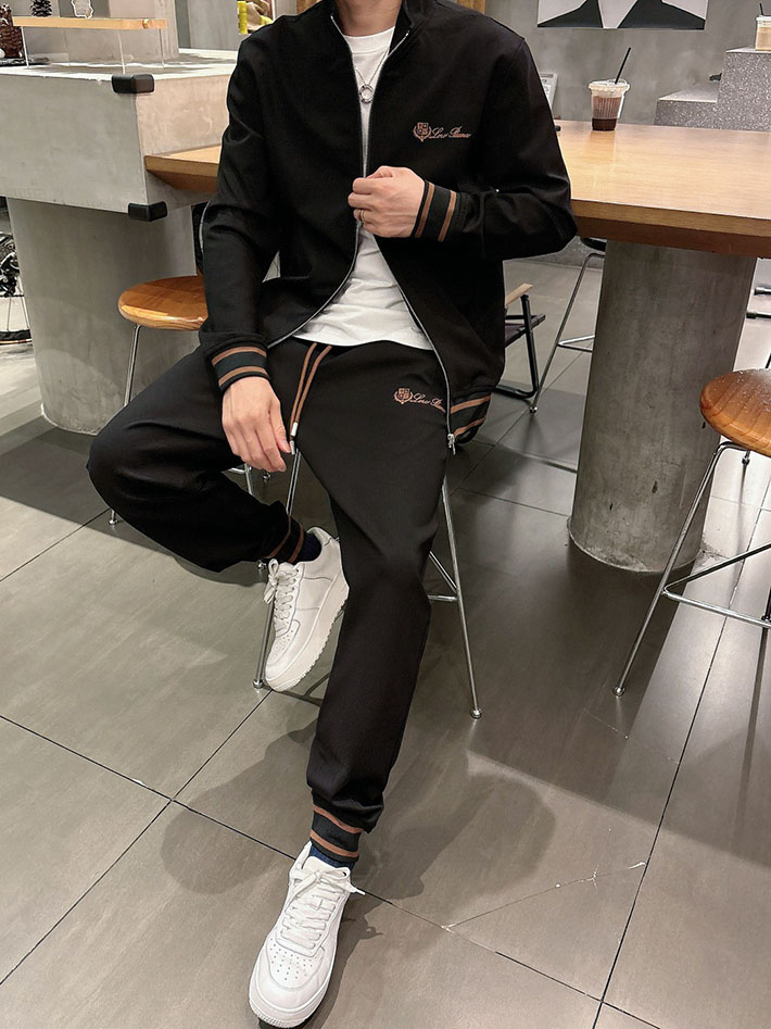 最高級ロロ・ピアーナスーパーコピー LoroPiana カジュアルセットアップ 上下セット ブラック 2524663 ロロピアーナ セットアップ メンズ - 画像 (3)