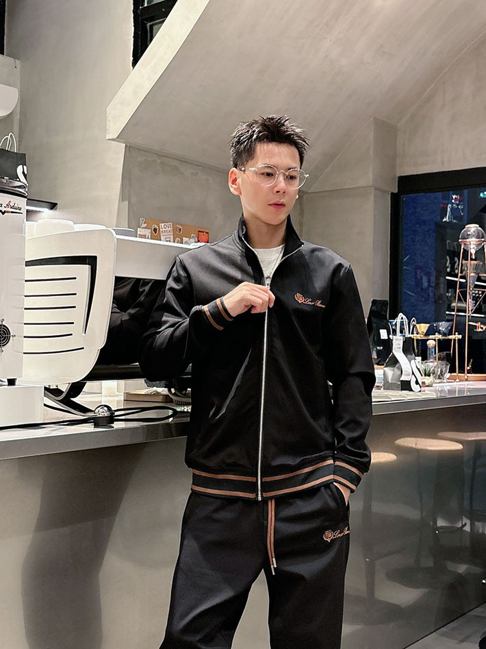 最高級ロロ・ピアーナスーパーコピー LoroPiana カジュアルセットアップ 上下セット ブラック 2524663 ロロピアーナ セットアップ メンズ - 画像 (2)