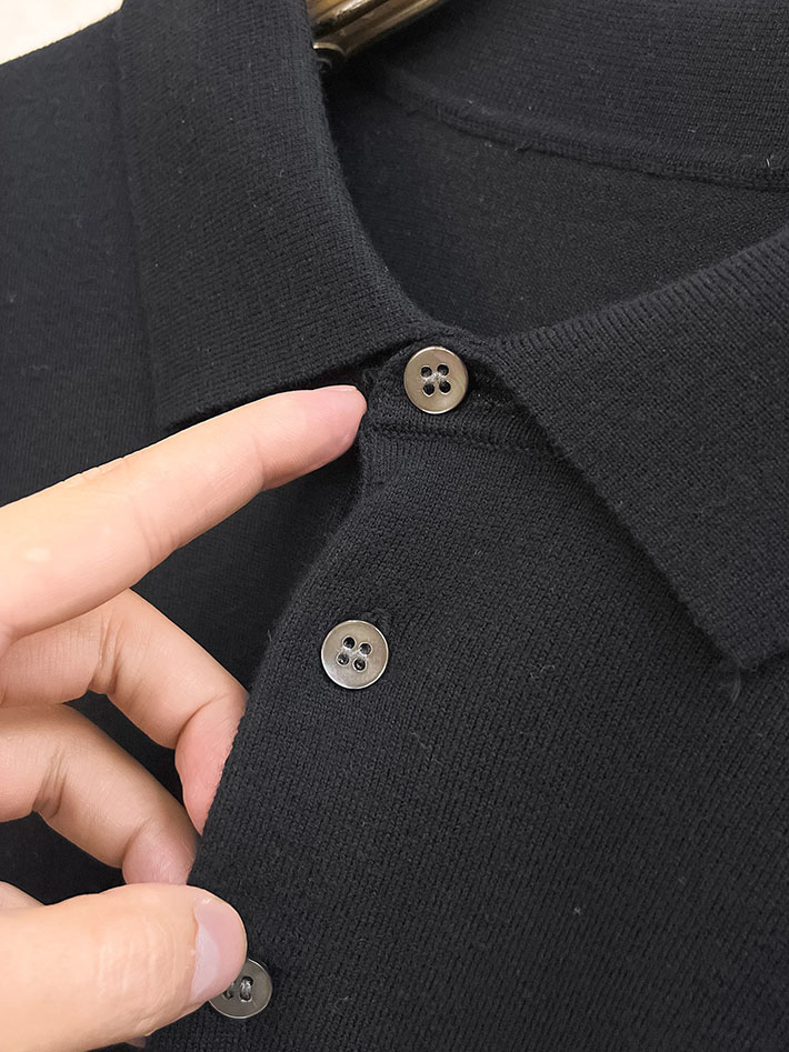 最高級モンクレールスーパーコピー MONCLER ワンポイント ポロシャツ 長袖 ブラック 2524878 モンクレール ポロシャツ アウトレット - 画像 (7)
