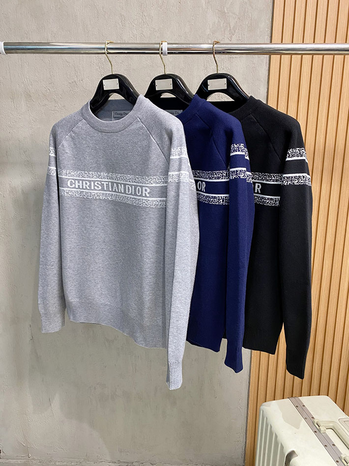 最高級ディオールスーパーコピー Dior リバーシブル ラウンドネックセーター ブルー 2525077 ディオール カシミヤセーター - 画像 (2)