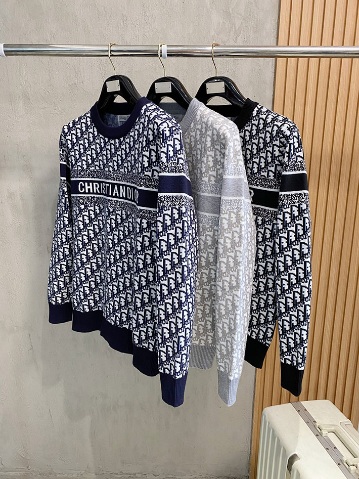 最高級ディオールスーパーコピー Dior リバーシブル ラウンドネックセーター ネイビー 2525080 クリスチャンディオール 洋服 - 画像 (2)