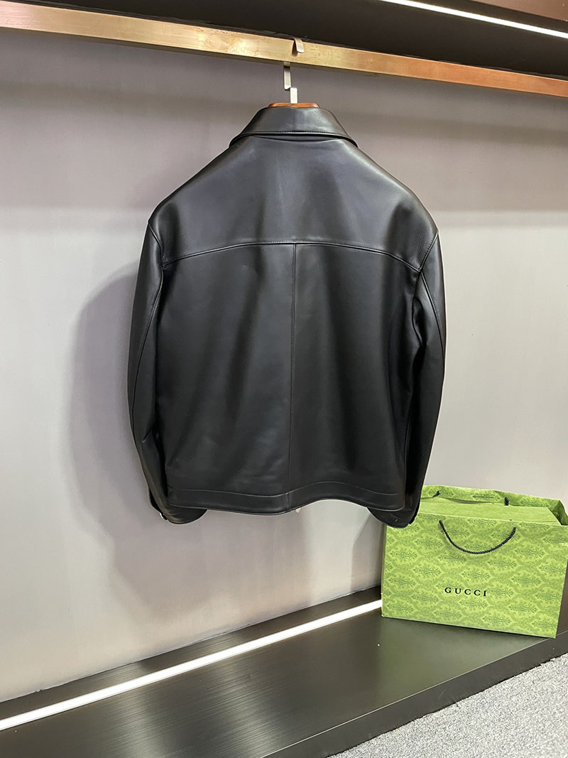 最高級エルメススーパーコピー服 HERMES レザージャケット ラムレザー ネイビー メンズ ブラック 2526112 エルメス レザージャケット メンズ - 画像 (9)