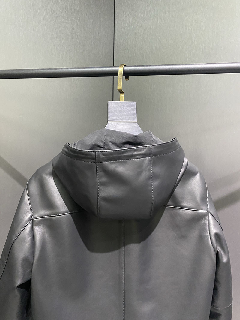 最高級エルメススーパーコピー服 HERMES メンズ シープスキン レザージャケット ブラック 2526117 エルメス レザー ジャケット 定価 - 画像 (6)