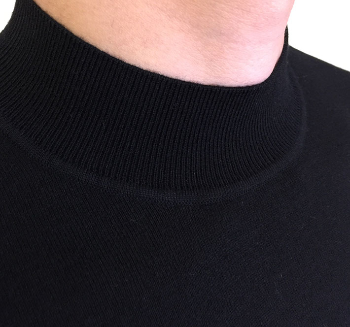 最高級ロロ・ピアーナスーパーコピー LoroPiana カシミヤハイゲージモックネックニット ブラック 2525180 セーター メンズ 人気 - 画像 (3)