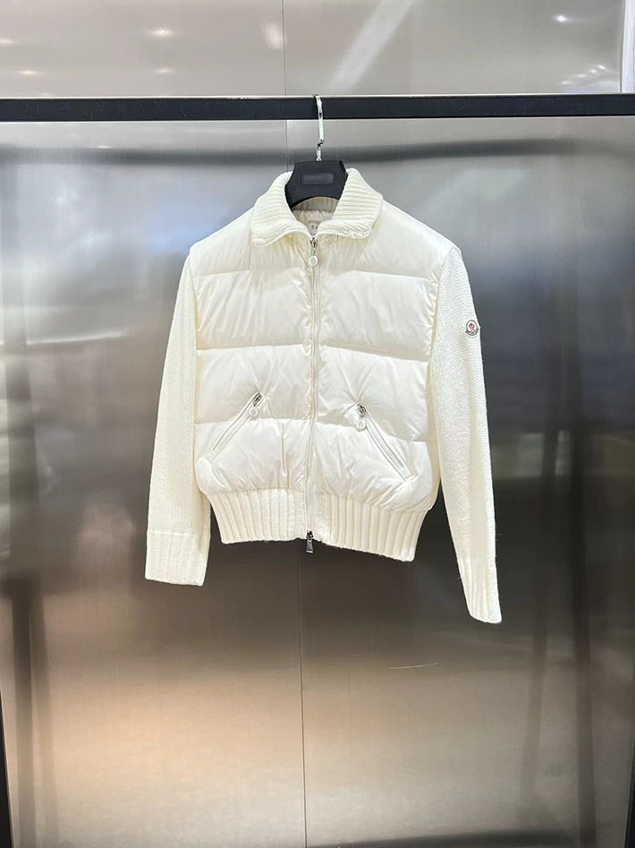 最高級モンクレールスーパーコピー Moncler ニット ウォーム ダウンジャケット クラシックジャケット ホワイト 2525198 レディース モンクレール ダウン - 画像 (7)