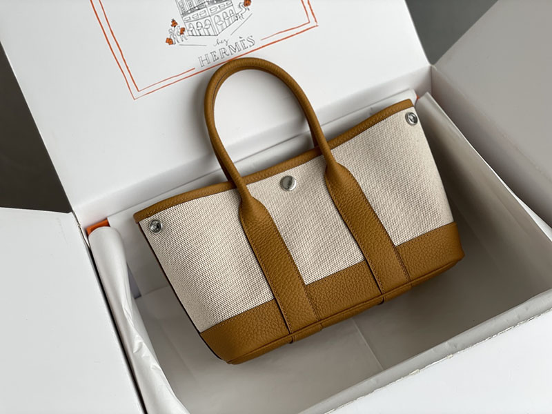 エルメス トートバッグ 革 HERMES ネオ・ガーデン 23 ゴールド ネゴンダ/トワルアッシュ シルバー金具 2526242 トートバッグ レディース 人気 40代 - 画像 (2)